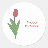 Sticker à fleurs de la Tulipe rouge botanique Past (Devant)
