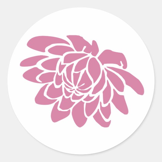 Sticker à fleurs de Lotus rose (blanc) (Devant)