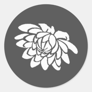 Sticker à fleurs Lotus (gris)