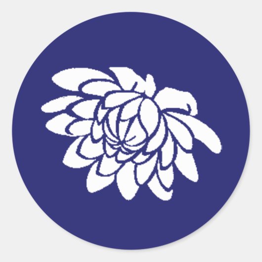Sticker à fleurs Lotus (indigo) (Devant)