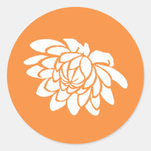 Sticker à fleurs Lotus (orange vif)