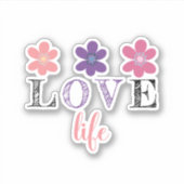 Sticker à fleurs Love Life (Devant)