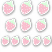 Sticker à fraises Kawaii (Devant)