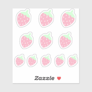 Sticker à fraises Kawaii