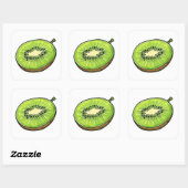 Sticker à fruits Kiwi mignon - frais et amusant! (Feuille)