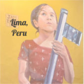 Sticker A Girl tient une clé à Lima, Pérou. (Recto)