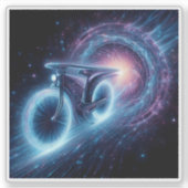 Sticker A Glowing Bicycle Travels Through a Cosmic Tunnel (Devant)