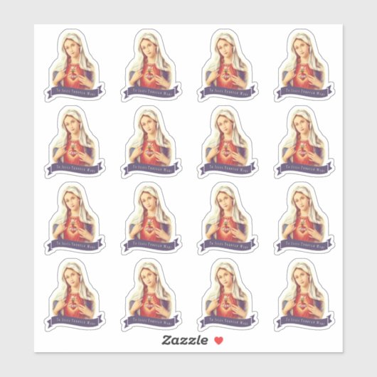 Sticker À Jésus par Marie Catholique Découpe de Vinyle (Feuille)