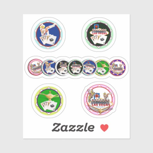 Sticker à jetons de Las Vegas (Feuille)