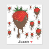 sticker à la fraise de chocolat (Feuille)