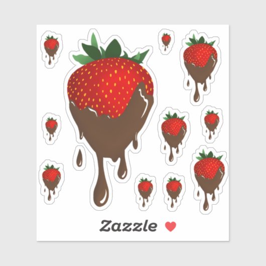 sticker à la fraise de chocolat (Feuille)