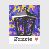 Sticker à lanterne Chouette à éclaboussure couleur (Feuille)