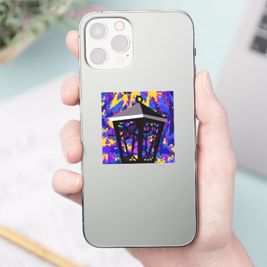 Sticker à lanterne Chouette à éclaboussure couleur (Téléphone)