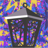 Sticker à lanterne Chouette à éclaboussure couleur (Recto)