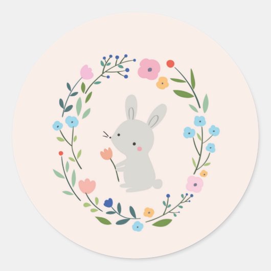 Sticker à lapin mignon par Cubeely Paris (Devant)