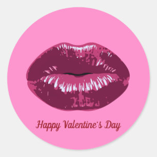 Sticker à lèvres de baiser en Plum rose de la Sain