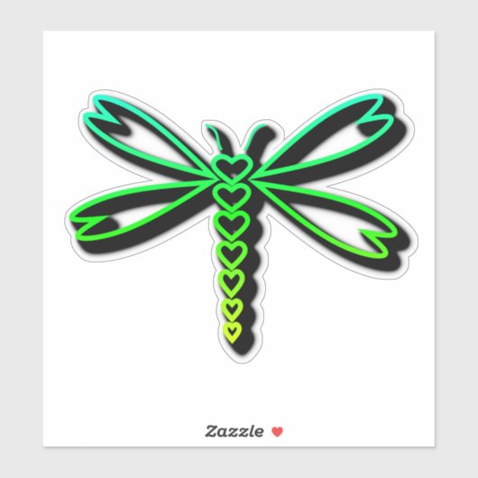 Sticker à libellule verte (Feuille)