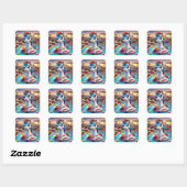 Sticker à licorne arc-en-ciel (Feuille)