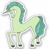 Sticker à licorne verte (Recto)