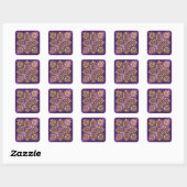 Sticker à look Embossé Ornate Purple et Or (Feuille)