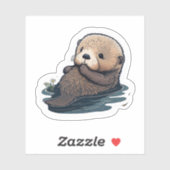 Sticker à loutres de mer mignonnes (Feuille)