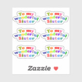 Sticker À ma merveilleuse soeur (Feuille)