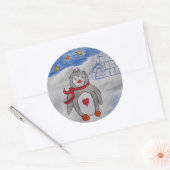 Sticker à manchot de neige en hiver (Enveloppe)