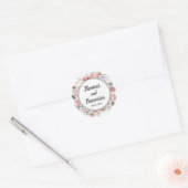 Sticker à Mariage floral rose et chardon (Enveloppe)