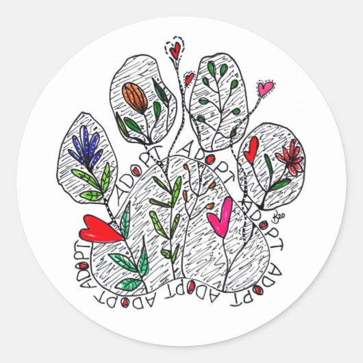 Sticker à mât A D O P P pour animaux de compagnie  (Devant)