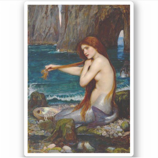 Sticker A Mermaid, c. 1900 by John Waterhouse (Devant)