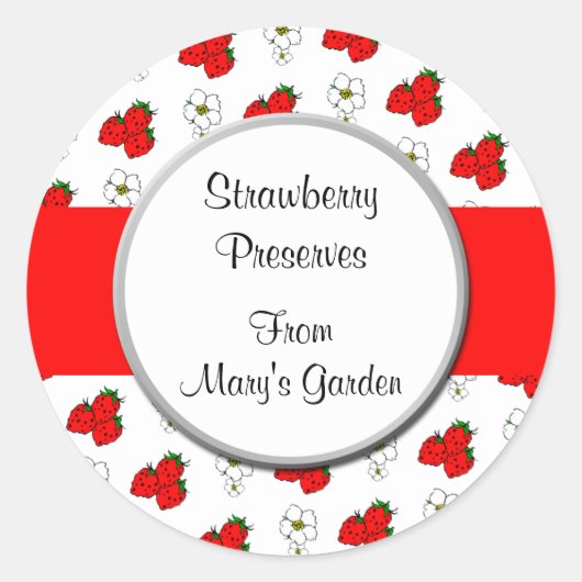 Sticker à Motif de fraises personnalisé (Devant)