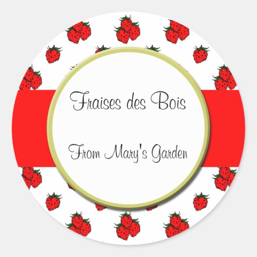 Sticker à Motif de fraises personnalisé (Devant)