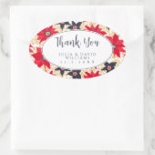 Sticker à motifs floraux rouge et bleu (Sac)