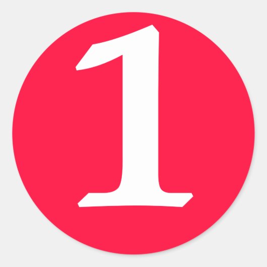 Sticker à numéro personnalisé rouge rond (Devant)