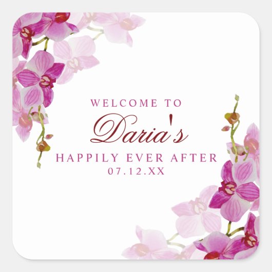 Sticker à orchidée tropicale (Devant)