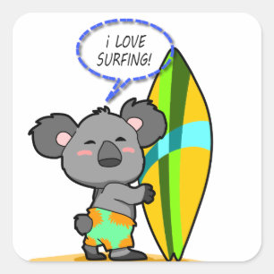 Sticker à ours surf Koala