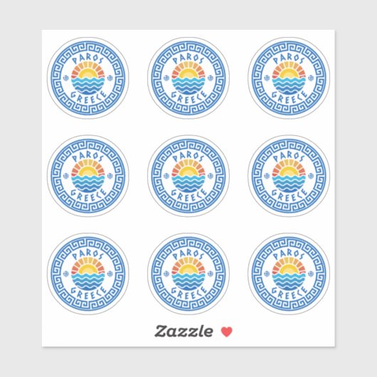Sticker à pack multiple pour l'île de Paros, Grèce (Feuille)