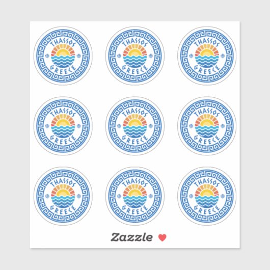 Sticker à pack multiple Thassos Island, Grèce (Feuille)