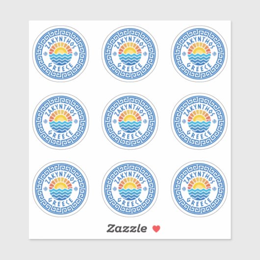 Sticker à pack multiple Zakynthos Island, Grèce (Feuille)