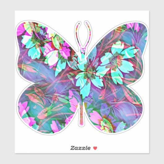 Sticker à papillon à flotteur Abstrait (Feuille)