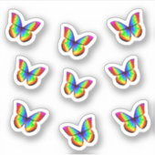 Sticker à papillon arc-en-ciel cool (Devant)