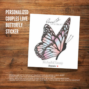 Sticker à papillon d'amour personnalisé