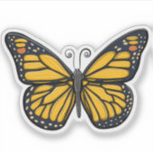 Sticker à papillon de monarque jaune (Devant)