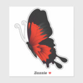 Sticker à papillon noir et rouge (Feuille)