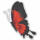 Sticker à papillon noir et rouge (Devant)