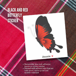 Sticker à papillon noir et rouge