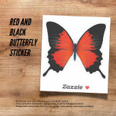 Sticker à papillon rouge et noir