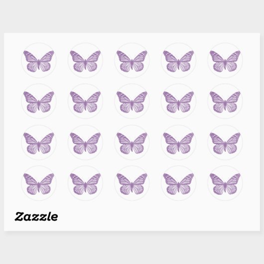 Sticker à papillon violet (Feuille)