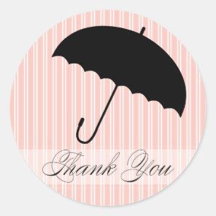 Sticker à parapluie rose Merci de douche