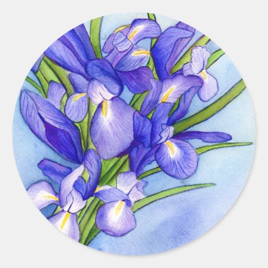 Sticker à peinture à fleurs Iris Bouquet (Devant)